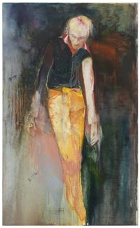 untitled (small figure with golden trousers) by Johannes Kahrs contemporary artwork painting