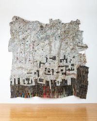 Clouds gathering over the city by El Anatsui contemporary artwork mixed media