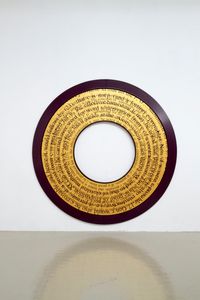 Round Saturation (Gold) with 23 on Top by Bernar Venet contemporary artwork painting