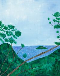 Landscape (coastal plants and rock) by Sally Ross contemporary artwork painting, works on paper, sculpture