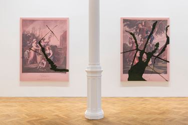 Exhibition view: Julian Schnabel, The re-use of 2017 by 2018. The re-use of Christmas, birthdays. The re-use of a joke. The re-use of air and water., Pace Gallery, London (17 May–22 June 2018). Courtesy Pace Gallery.