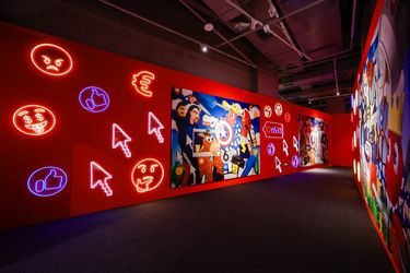 Exhibition view: Philip Colbert, The Myth of the Lobster Planet, Sea World Culture and Arts Center, Shenzhen (17 June–15 October 2023). Courtesy Pearl Lam Galleries.