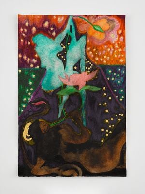Afternoon with La Soufrière (prelude 2) by Chris Ofili contemporary artwork painting, works on paper, drawing