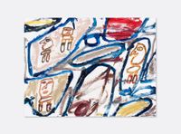 Site avec 4 personnages by Jean Dubuffet contemporary artwork painting, works on paper