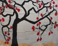 Strange Trees Series, Silver Sakura Tree by Chris Gill contemporary artwork painting