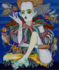 and the little toe said….listen, listen to the earth by Del Kathryn Barton contemporary artwork painting