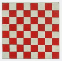 Untitled (Red and Grey Chessboard) by Frank Walter contemporary artwork painting