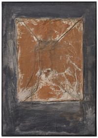 Paper plegat sobre gris by Antoni Tàpies contemporary artwork painting, mixed media