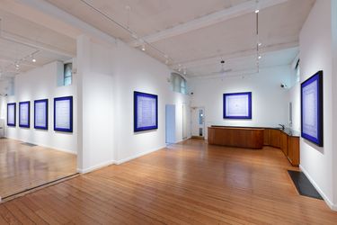 Exhibition view: Rachid Koraïchi, Celestial Blue, October Gallery, London (7 March–13 April 2024). Courtesy October Gallery.