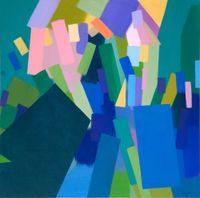 Alignment in Green by Samia Halaby contemporary artwork painting, works on paper