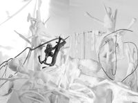 Die neue falsche Welt der Affen - Unklare Zustände. Baumstamm by Hartmut Neumann contemporary artwork print