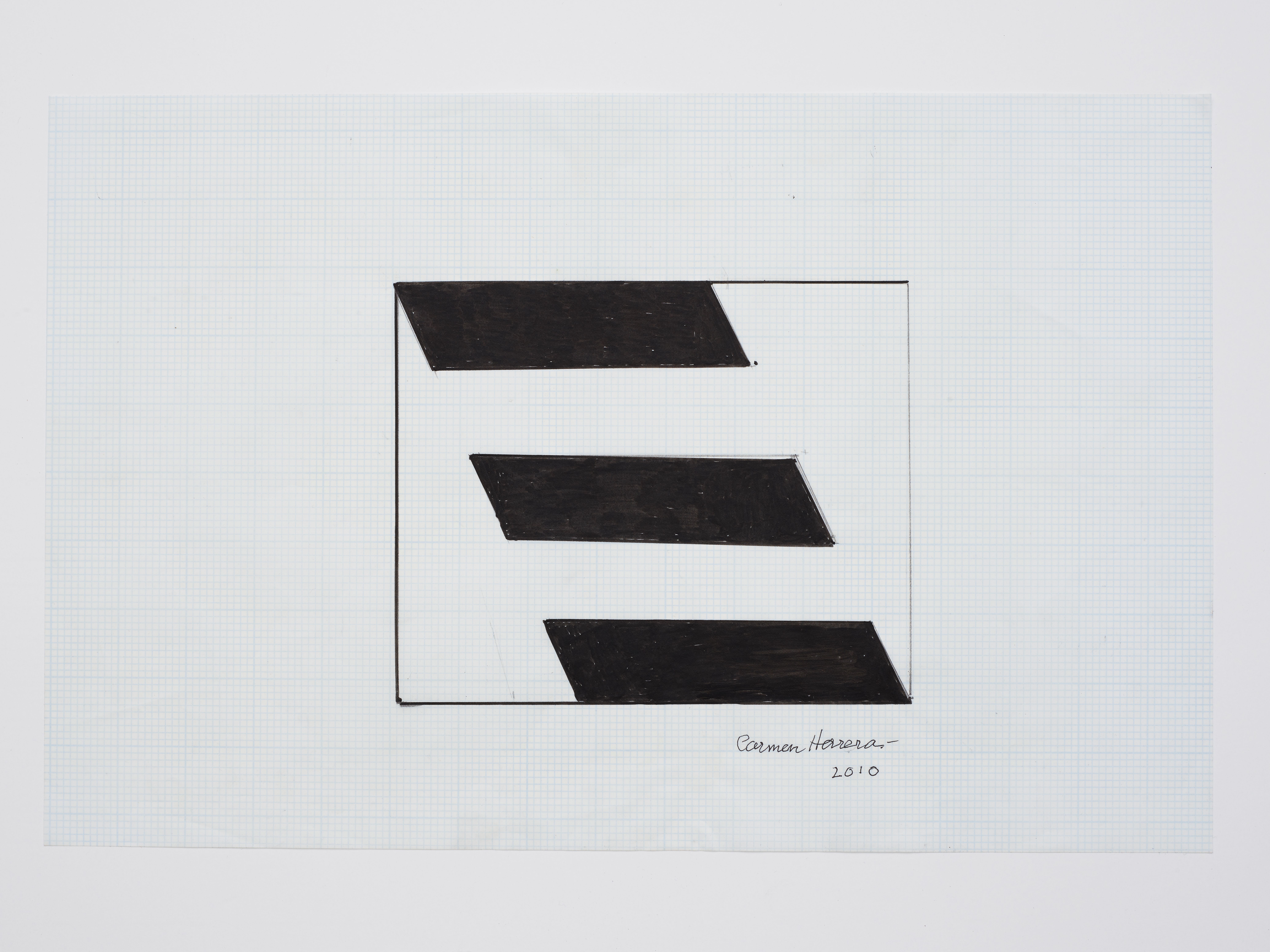 Untitled, 2010 by Carmen Herrera, Acrylic marker on graph paper