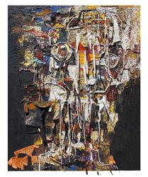Gatot Pujiarto,               Makhluk Asing/Strange Creature (2019). Canvas, acrylic, textile, thread.               260 x 210 cm (102 3/8 x 82 5/8 in.) Courtesy of the artist and Pearl Lam Galleries. 