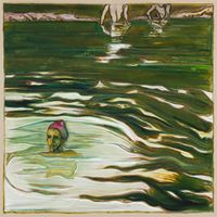 swimmers by Billy Childish contemporary artwork painting, drawing