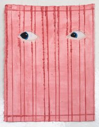 Pink eyes by James Rielly contemporary artwork painting, works on paper