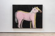 Two horses, one pink and one gold by Andrew Sim contemporary artwork 1