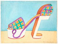 Plaid Platform by Barbara Nessim contemporary artwork painting, works on paper, drawing