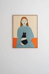 Girl with a cat by Camila Mihkelsoo contemporary artwork painting
