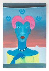 Zandra with the Pink Hair by Barbara Nessim contemporary artwork painting, works on paper