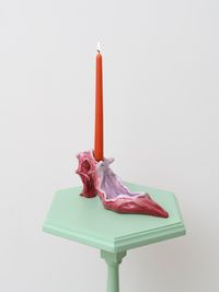 Wounded coral slipper candle stick by Zöe Williams contemporary artwork sculpture