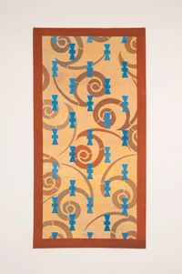 P8 - Spiral pattern from Tashkent caftan and blue Khiva glazed tiles by Chant Avedissian contemporary artwork painting