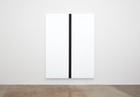 Untitled (White, Black Band (Narrow), Beveled) by Mary Corse contemporary artwork mixed media