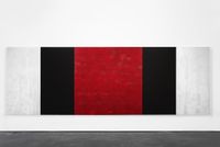 Untitled (White, Black, Red, Beveled) by Mary Corse contemporary artwork painting, mixed media