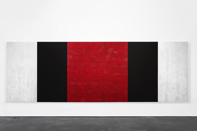 Untitled (White, Black, Red, Beveled) by Mary Corse contemporary artwork