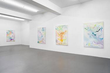 Exhibition view: Fiona Rae, Buchmann Galerie, Berlin (27 April–23 June 2018). Courtesy Buchmann Galerie.