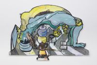 Passion Teapots and the Birth of Al Hamza, On Fire by Mounira Al Solh contemporary artwork painting