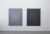 Grey Screen diptych by Per Kesselmar contemporary artwork painting, works on paper, sculpture