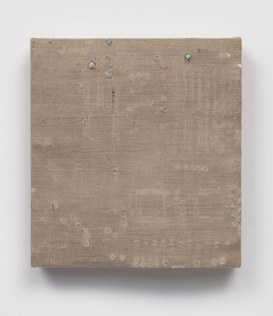 Distressed Canvas Circuit Board (with Component Rubbings and Punctures) #8 by Analia Saban contemporary artwork