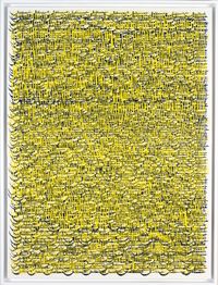Grid Cut Peel Yellow 1 by Hadieh Shafie contemporary artwork painting, works on paper, drawing