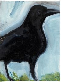 Crow (blue and green) by Matthew Krishanu contemporary artwork painting
