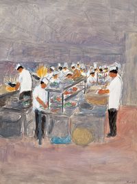 Lunch by Wu Yi contemporary artwork painting, works on paper