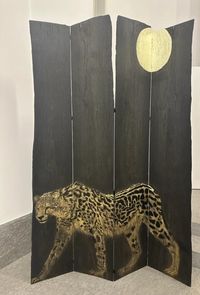 King Cheetah (recto); Full Moon and Fog (verso) by Harumi Klossowska de Rola contemporary artwork sculpture
