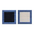 Two black and white squares on blue. Diptych by Fernando Daza contemporary artwork 1