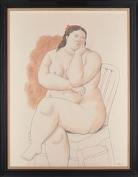 Seated woman by Fernando Botero contemporary artwork painting