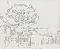 Pete’s Supermarket Liquors by Martin Wong contemporary artwork works on paper, drawing
