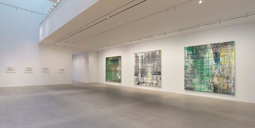 Exhibition view: Gerhard Richter, Cage Paintings, Gagosian, 541 West 24th Street, New York (19 April–26 June 2021). © Gerhard Richter 2021. Courtesy Gagosian. Photo: Rob McKeever.