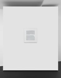 Florian Pumhösl, Untitled (white study, 'saltern') (2021) (installation view). Acrylic primer on lead. 39 x 33 cm. Exhibition view: Vincent Fecteau, Florian Pumhösl, I hear the ancient music of words and words, yes, that’s it., Galerie Buchholz, Berlin (16 September–29 October 2022). Courtesy Galerie Buchholz.