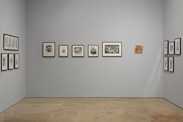 Exhibition view: R. Crumb, Drawing for Print: Mind Fucks, Kultur Klashes, Pulp Fiction & Pulp Fact, David Zwirner, 19th Street, New York (21 February–13 April 2019). Courtesy Courtesy David Zwirner.