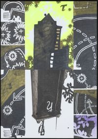 The Towers of Kuberton (The Blackening) by Karin Ferrari contemporary artwork drawing