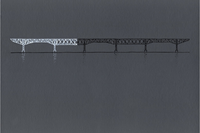 Study for Crossing the Hudson, The Gradual Illumination of the Poughkeepsie Railway Bridge Over a Period of One Year, A Speed of 2 Metres Per Night by Anthony McCall contemporary artwork installation
