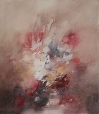 Floral study after Rachel Ruysch I by Jake Wood-Evans contemporary artwork painting, works on paper