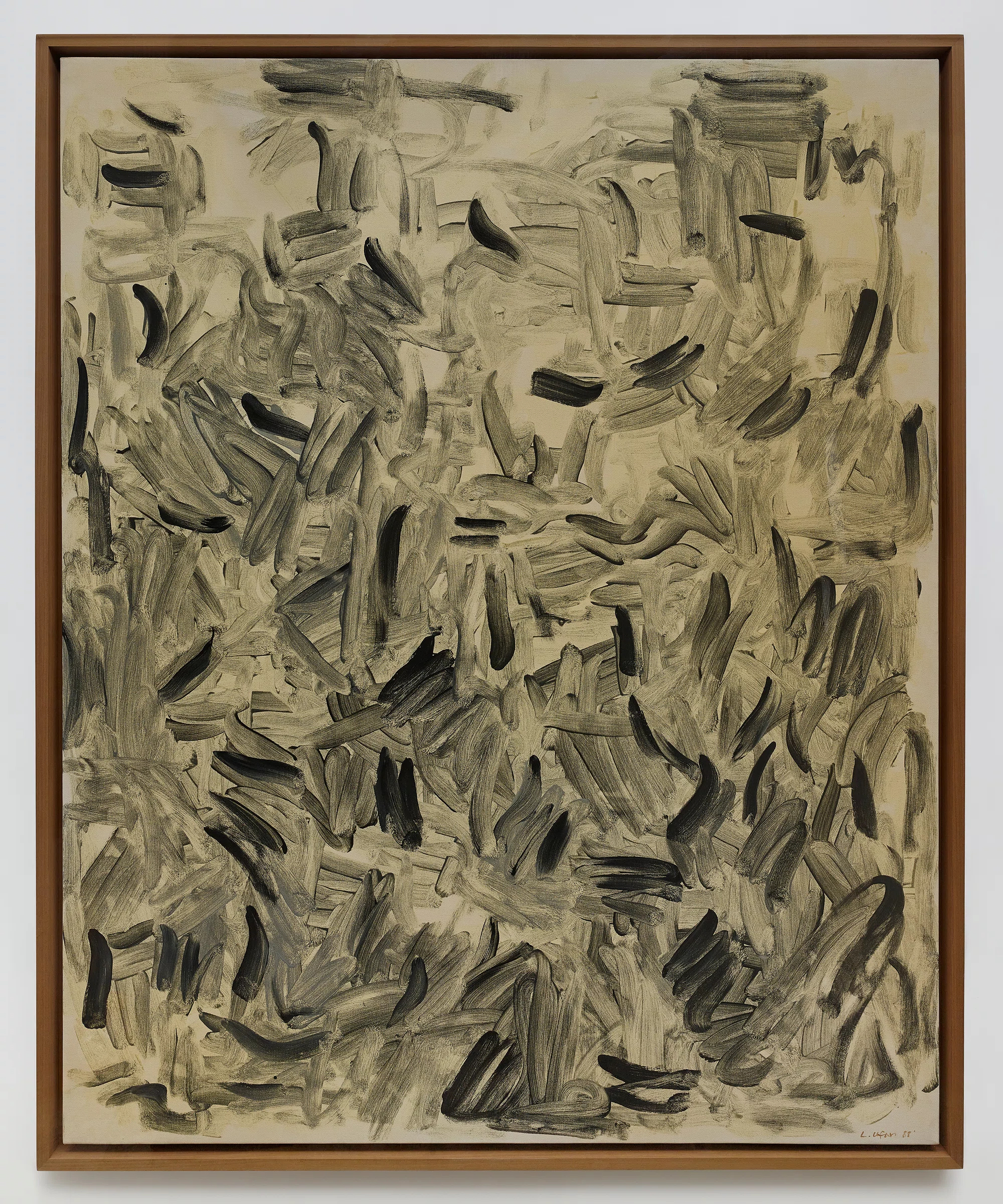 With Winds, 1988 by Lee Ufan, Pigments on canvas, 162.2 x