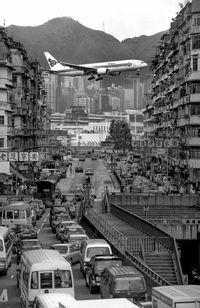 Kai Tak from Kowloon City Road (B/W), Hong Kong by Birdy Chu contemporary artwork photography