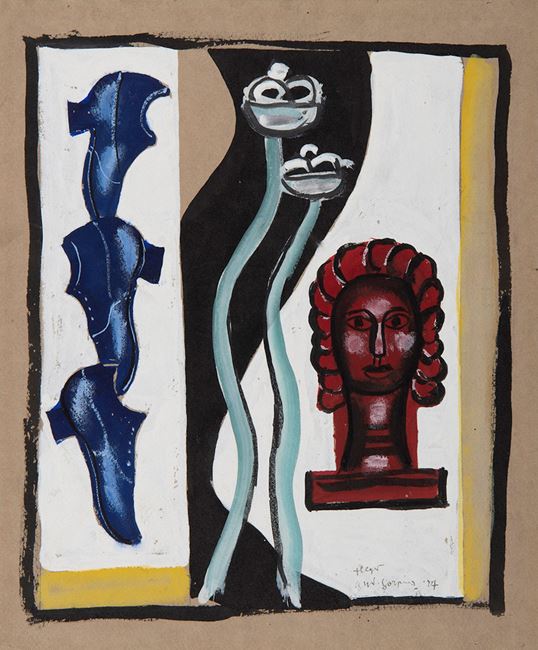 Composition à la tête rouge by Fernand Léger contemporary artwork