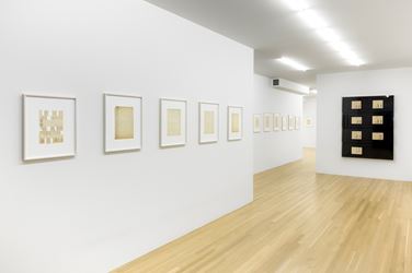 Exhibition view: Paul Bonet, Drawings for Bookbindings compiled by Florian Pumhösl, Galerie Buchholz, New York (4 May–16 June 2018). Courtesy Galerie Buchholz.
