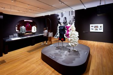 Installation view of Madame Song: Pioneering Art and Fashion in China, 2023. Garments: Pierre Cardin Archives. Photo: Dan Leung. Courtesy of M+, Hong Kong